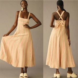 Maeve Square-Neck Tie-Back A-Line Dress